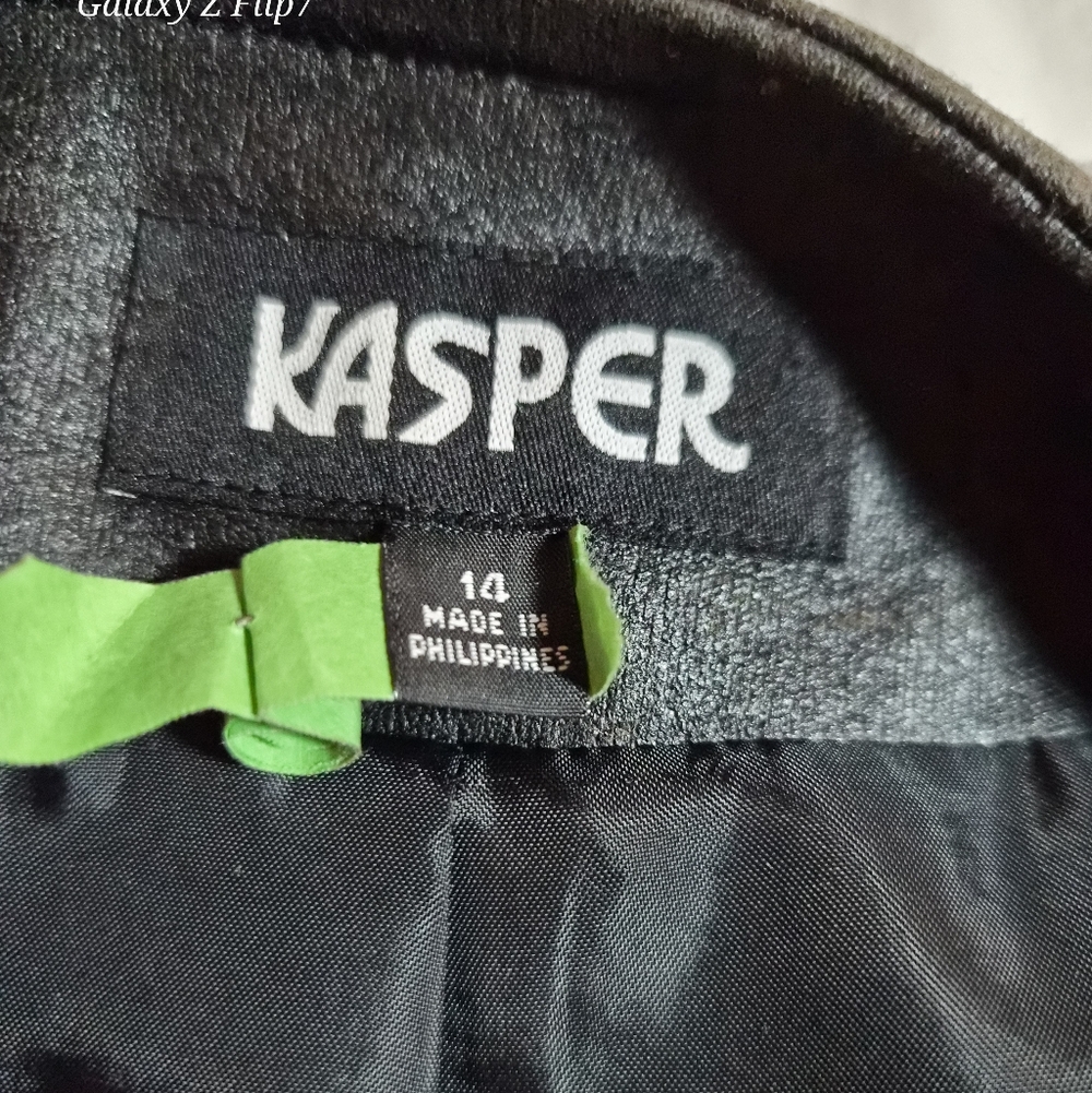 ​Kasper Black and White Tweed Zip Front Jacket Blazer Women’s Size 14 - Picture 3 of 8